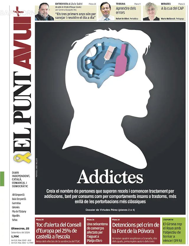 Capa jornal El Punt Avui | Edició Girona 2024-09-25