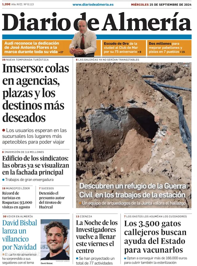 Capa jornal Diario de Almería 2024-09-25