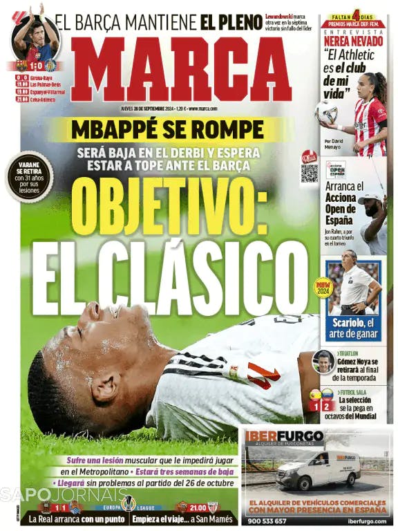 Capa jornal Marca 2024-09-26