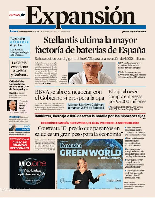 Capa jornal Expansión 2024-09-26