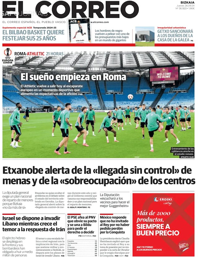 Capa jornal El Correo Digital 2024-09-26