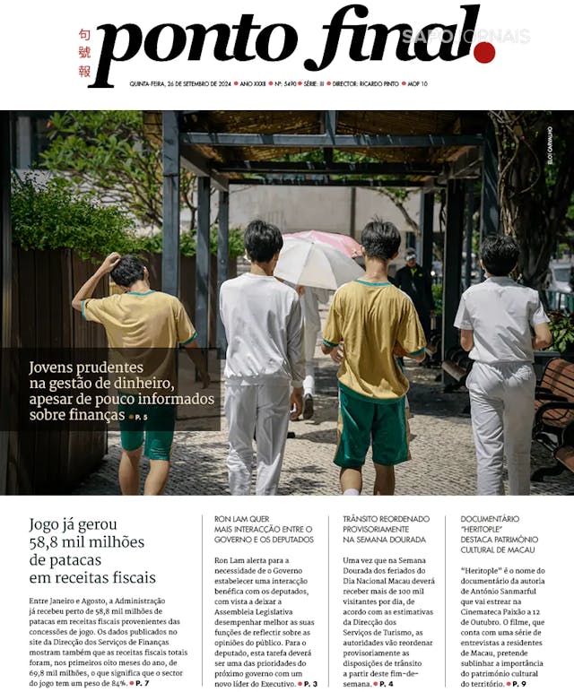 Capa jornal Ponto Final 2024-09-26