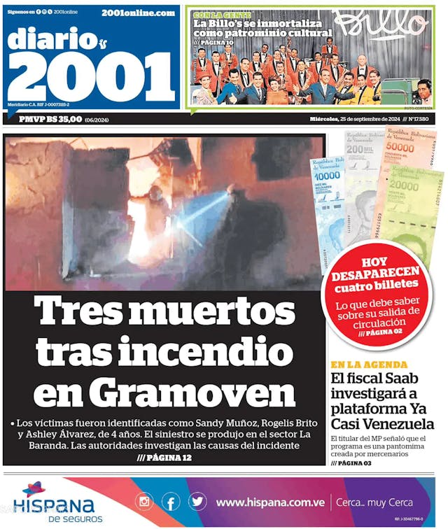 Capa jornal Diario 2001 2024-09-25