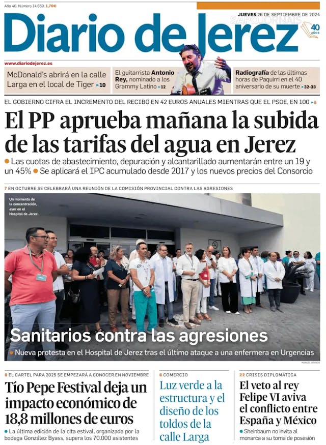 Capa jornal Diario de Jerez 2024-09-26