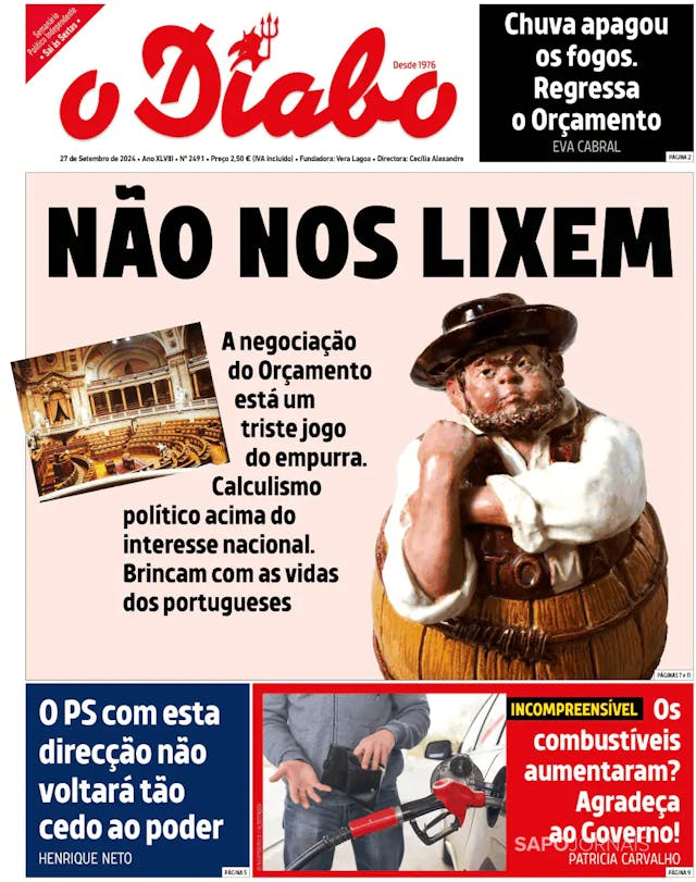 Capa jornal O Diabo 2024-09-27