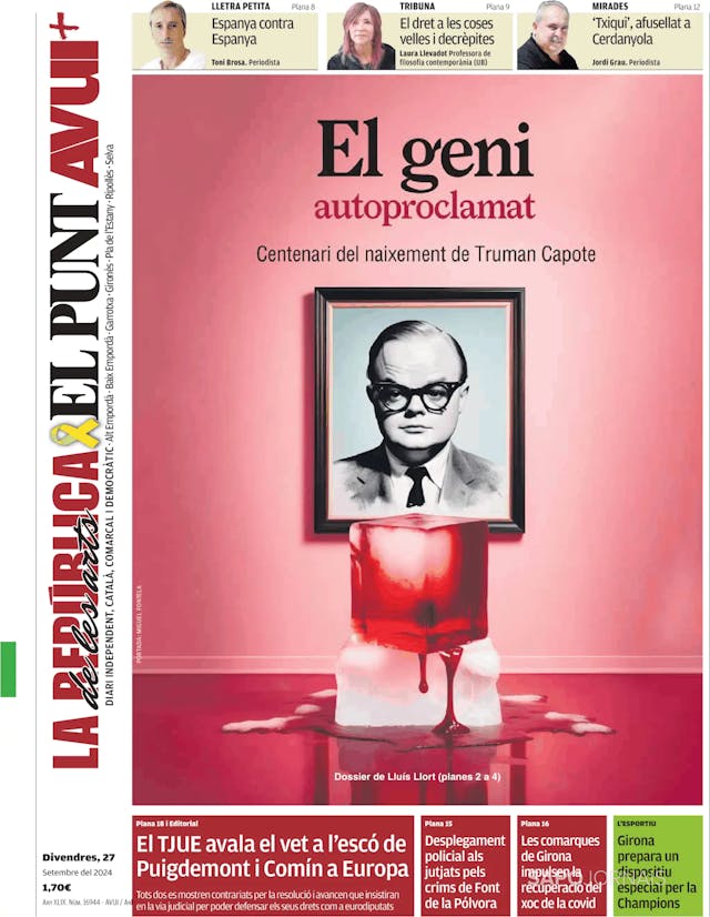 Capa jornal El Punt Avui | Edició Girona 2024-09-27