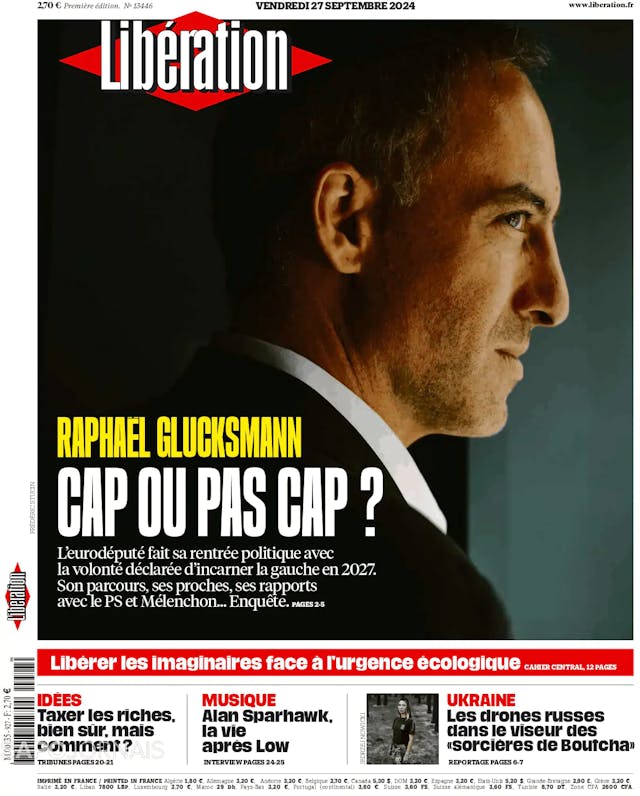 Capa jornal Libération 2024-09-27