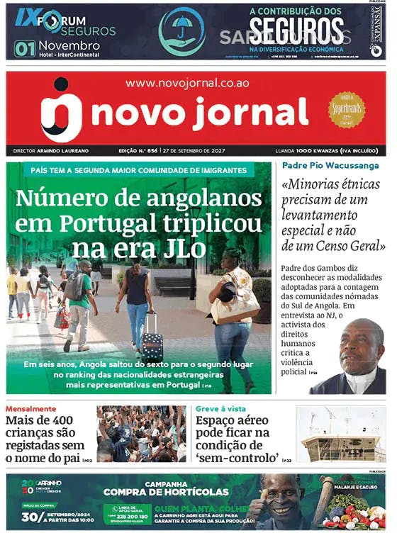 Capa jornal Novo Jornal 2024-09-27