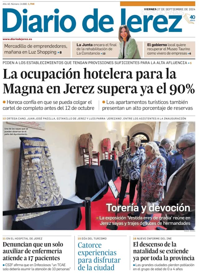 Capa jornal Diario de Jerez 2024-09-27