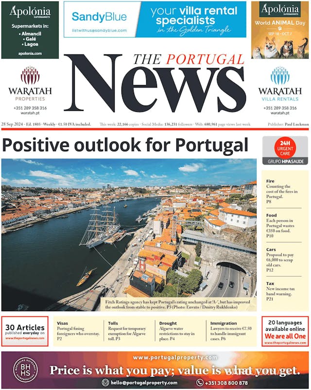 Capa jornal The Portugal News 2024-09-27