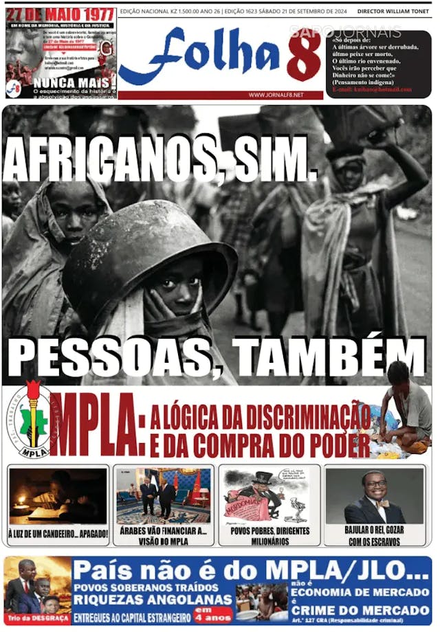 Capa jornal Folha 8 2024-09-21