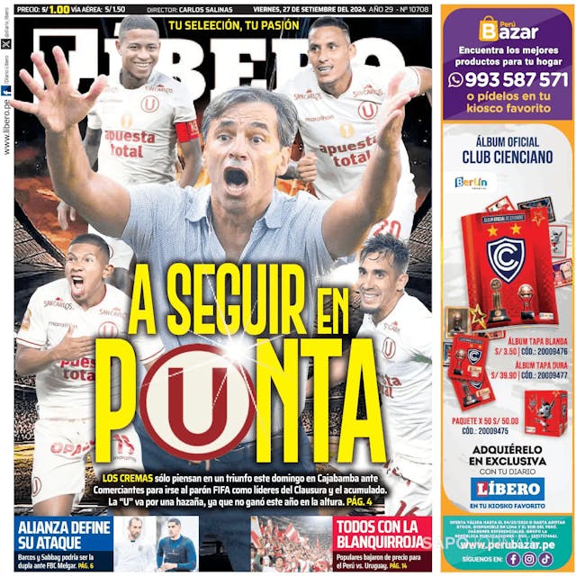 Capa jornal Líbero 2024-09-27