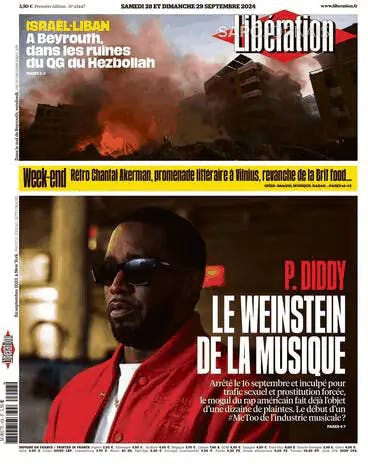 Capa jornal Libération 2024-09-28