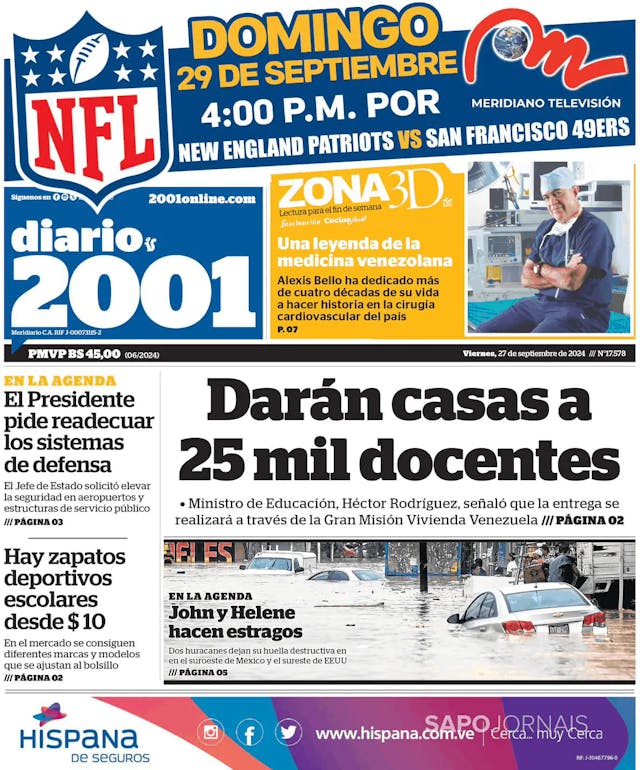 Capa jornal Diario 2001 2024-09-27