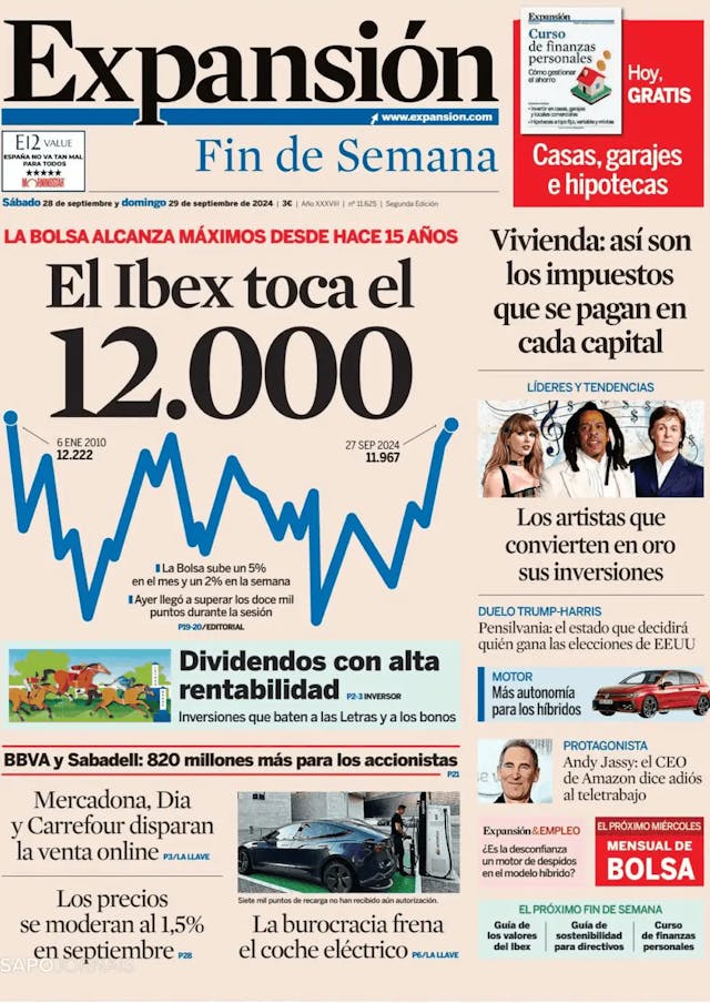 Capa jornal Expansión 2024-09-28