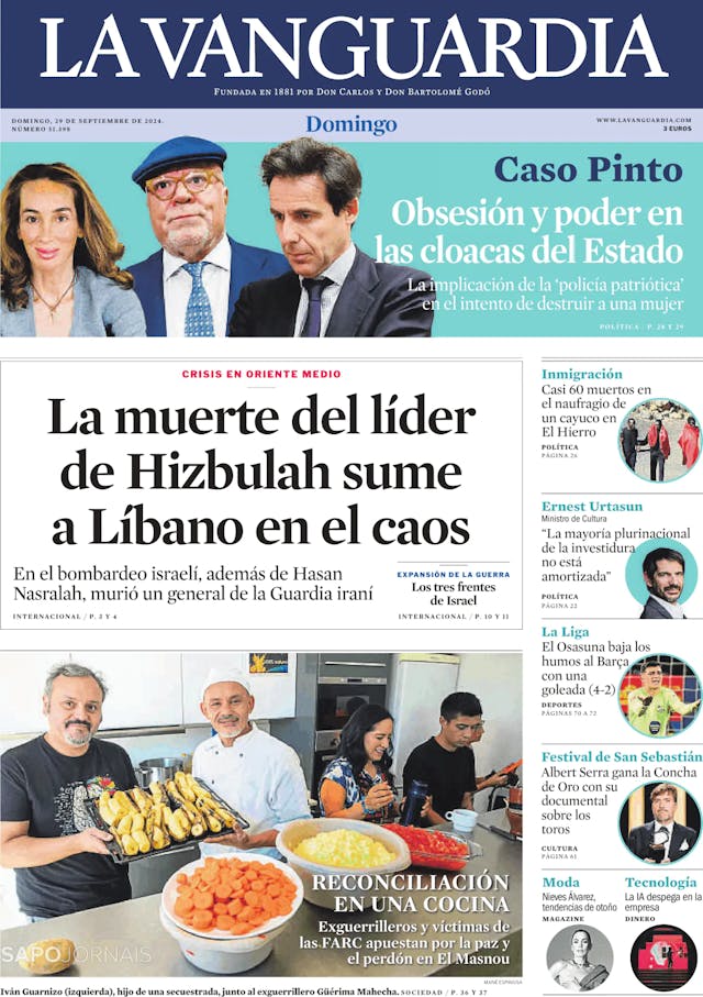 Capa jornal La Vanguardia 2024-09-29