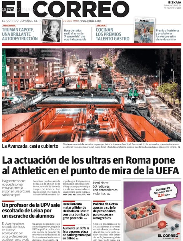 Capa jornal El Correo Digital 2024-09-28