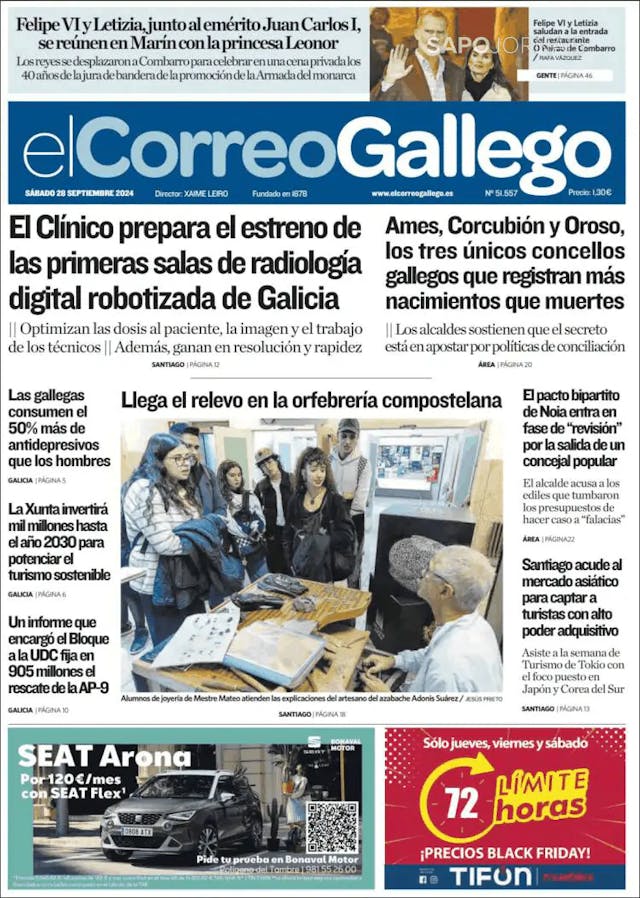 Capa jornal El Correo de Gallego 2024-09-28