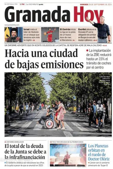 Capa jornal Granada Hoy 2024-09-29