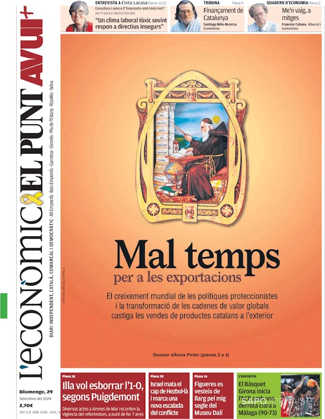 Capa jornal El Punt Avui | Edició Girona 2024-09-29