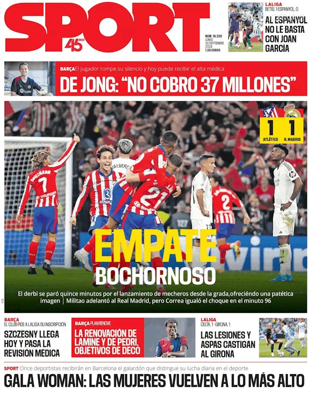 Capa jornal Sport 2024-09-30