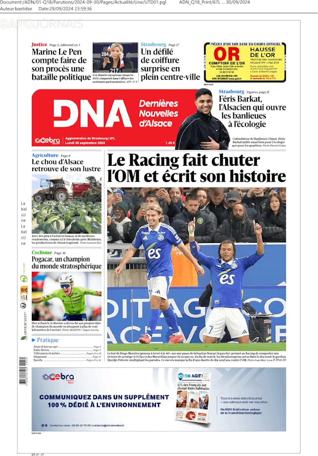 Capa jornal DNA 2024-09-30