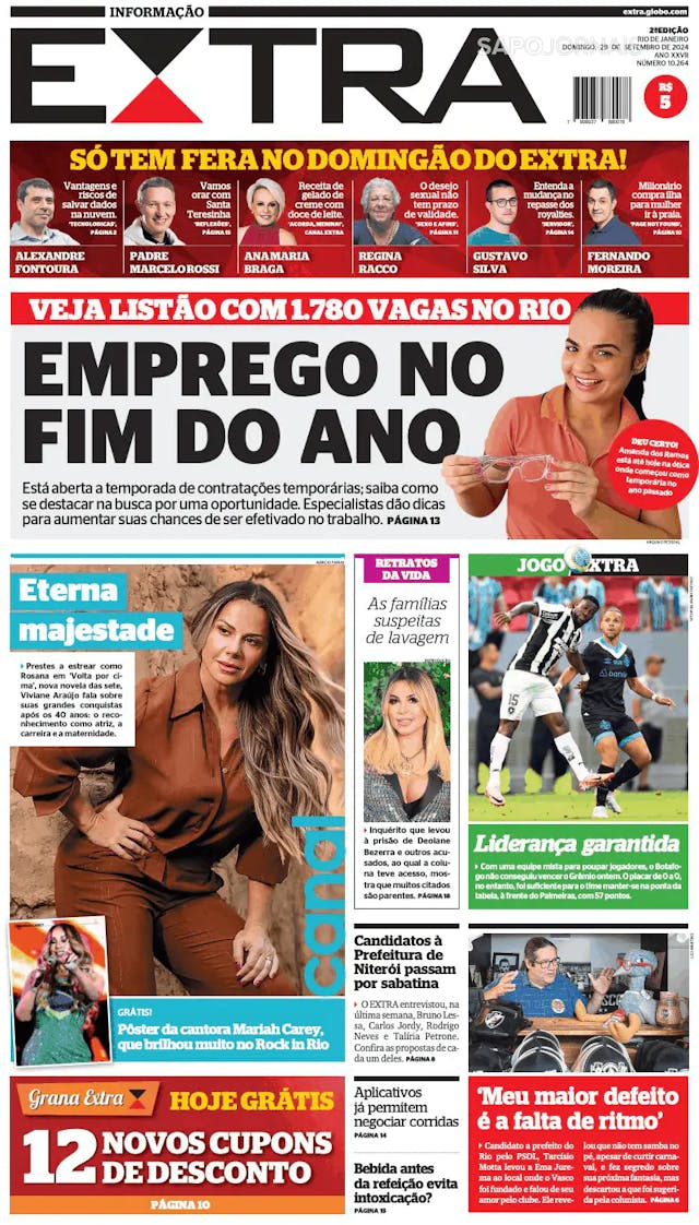 Capa jornal Extra 2024-09-29