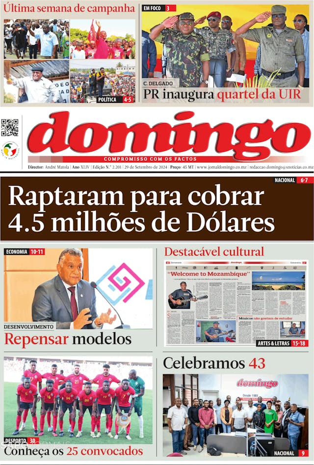 Capa jornal Domingo 2024-09-30