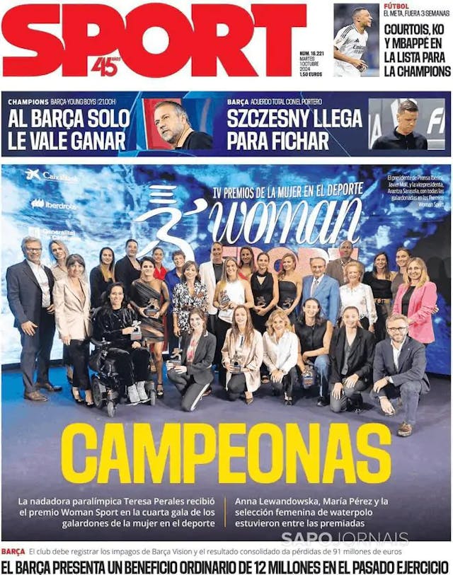 Capa jornal Sport 2024-10-01