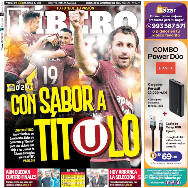 Capa jornal Líbero 2024-09-30