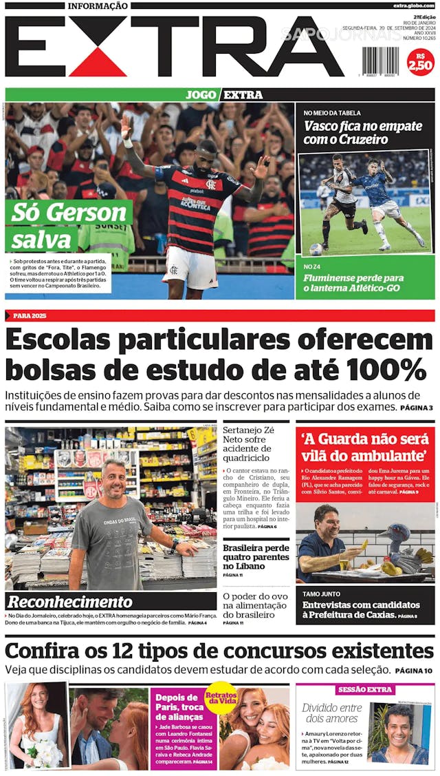 Capa jornal Extra 2024-09-30