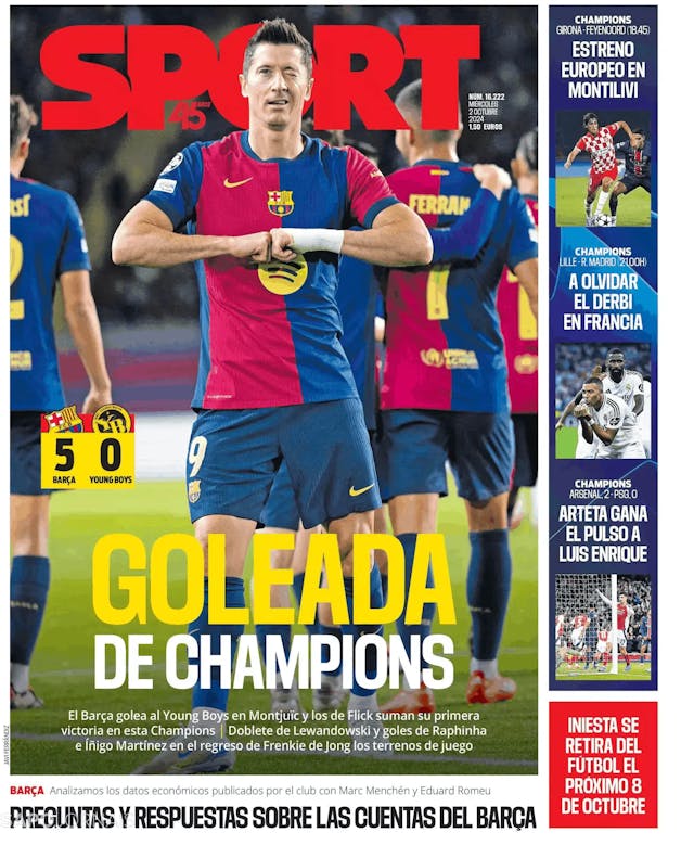 Capa jornal Sport 2024-10-02