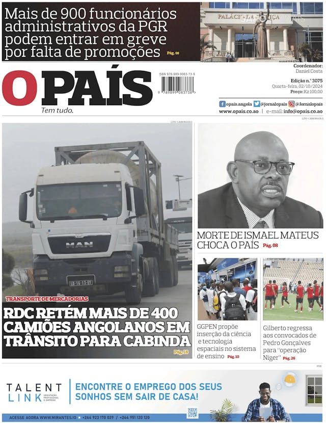 Capa jornal O País 2024-10-02