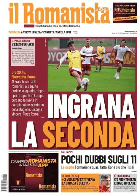 Capa jornal Il Romanista 2024-10-27