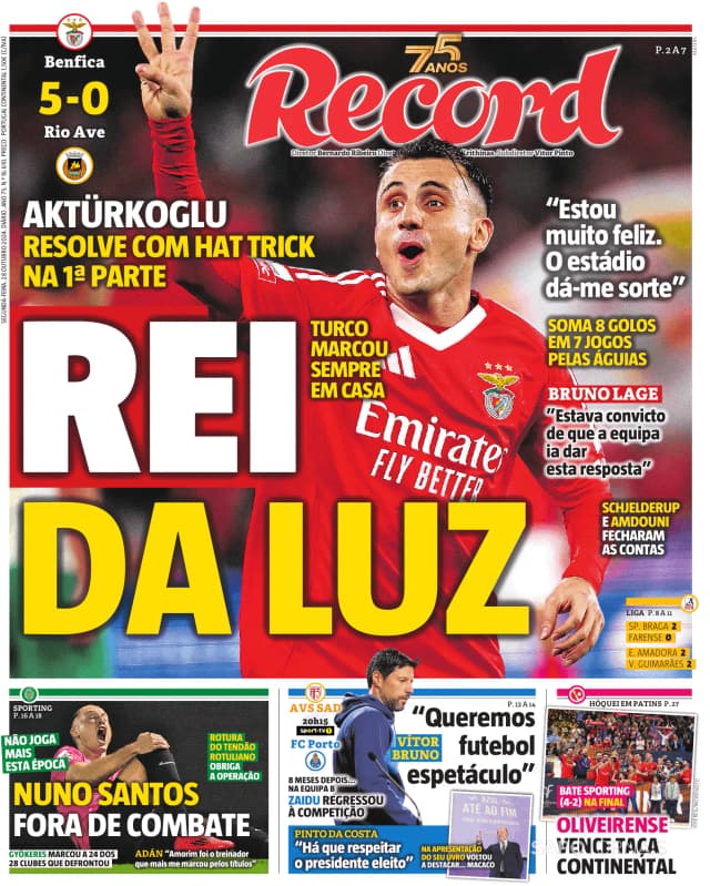 Capa jornal Record 2024-10-28