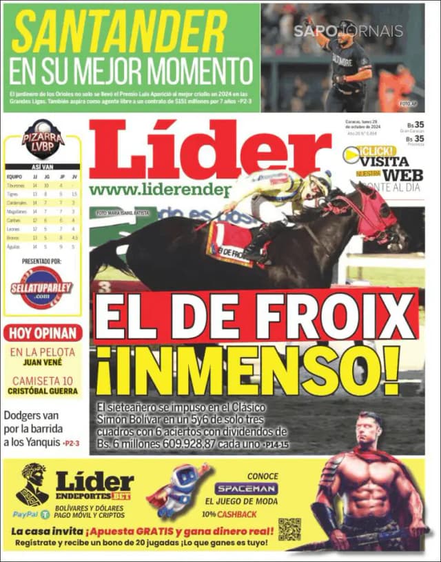 Capa jornal Líder 2024-10-28