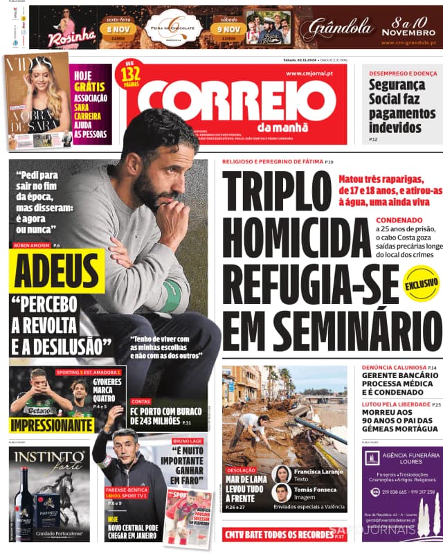 Capa jornal Correio da Manhã 2024-11-02