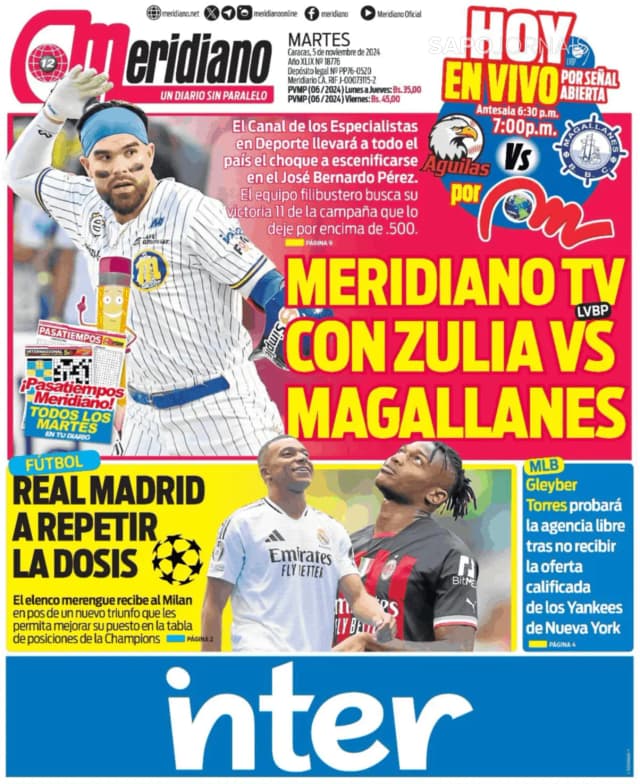 Capa jornal Meridiano 2024-11-05