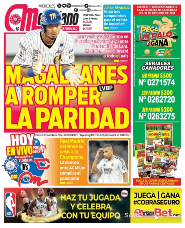 Capa jornal Meridiano 2024-11-06