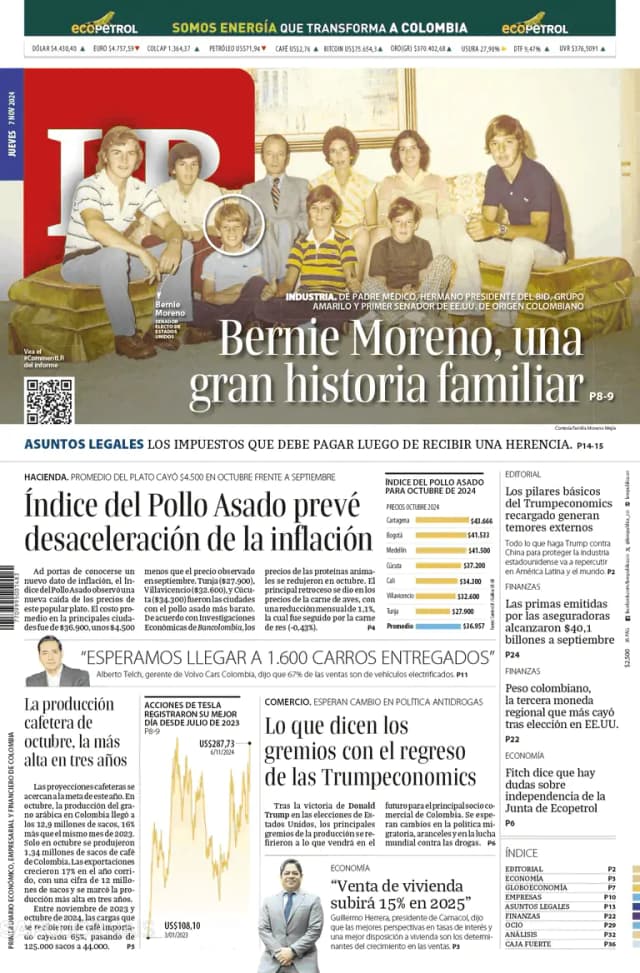 Capa jornal La Republica 2024-11-07