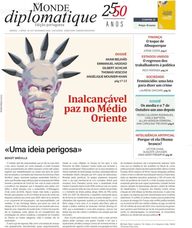 Capa jornal Le Monde Diplomatique 2024-11-01