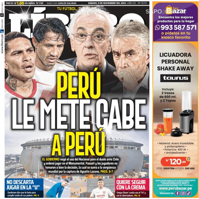 Capa jornal Líbero 2024-11-09