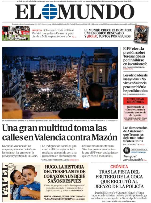 Capa jornal El Mundo 2024-11-10