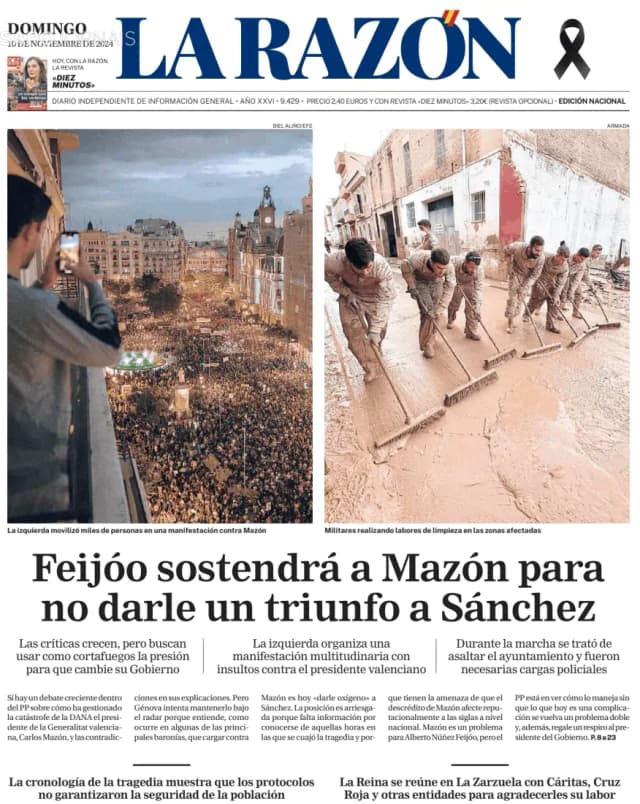 Capa jornal La Razón 2024-11-10