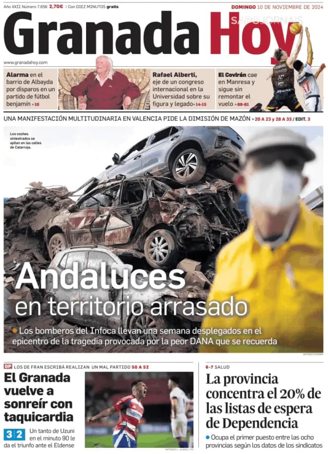 Capa jornal Granada Hoy 2024-11-10