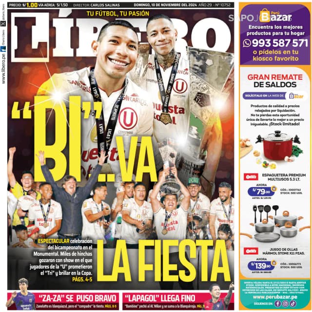 Capa jornal Líbero 2024-11-10