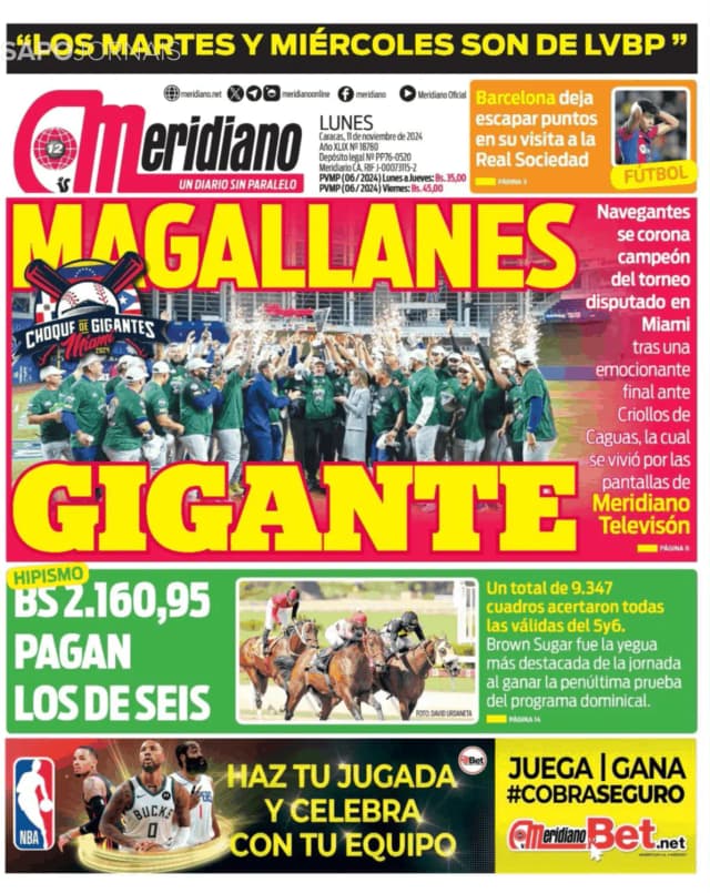 Capa jornal Meridiano 2024-11-11