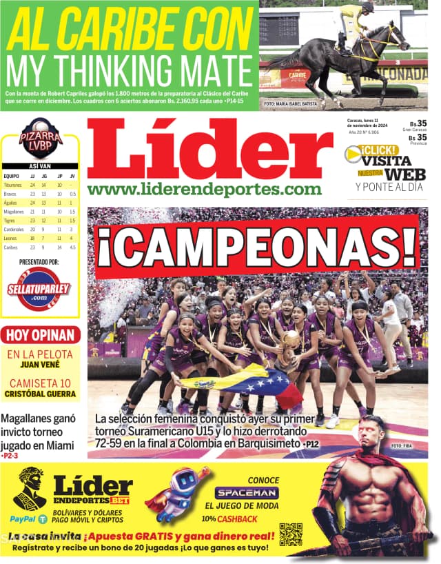 Capa jornal Líder 2024-11-11