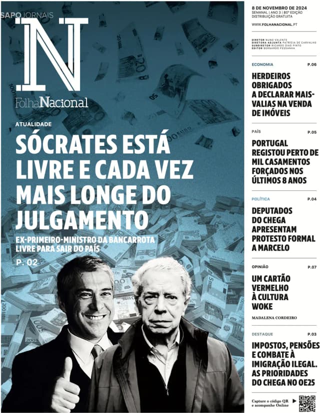 Capa jornal Folha Nacional 2024-11-08