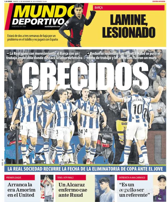 Capa jornal Mundo Deportivo (Gipuzkoa) 2024-11-12